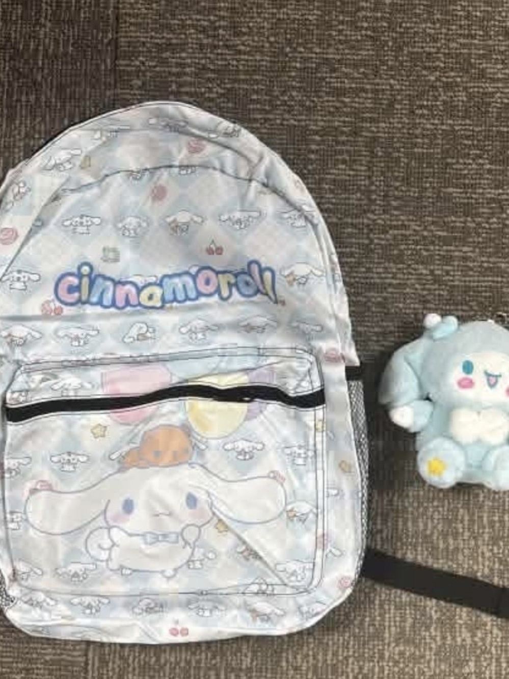 Sanrio Cinnamoroll Pastel Blue Kids Backpack with Character Print